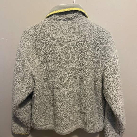 Anthropologie Retro Apres 1/2 Zip Fleece Powder Blue Gray - Picture 4 of 4